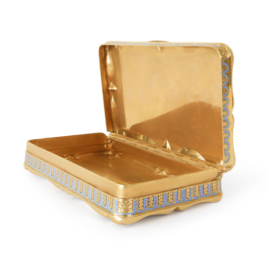 Antique 19th Century Swiss 14k Gold Enamel Snuff Box