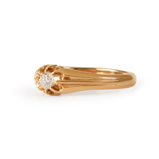 Antique Victorian Old European Cut Diamond 14k Gold Ring
