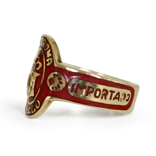 Vintage Peter Brams Enamel 10k Cigar Band Ring