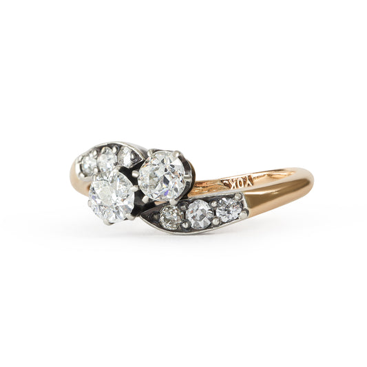 Victorian Old European Cut Diamond Toi et Moi Ring