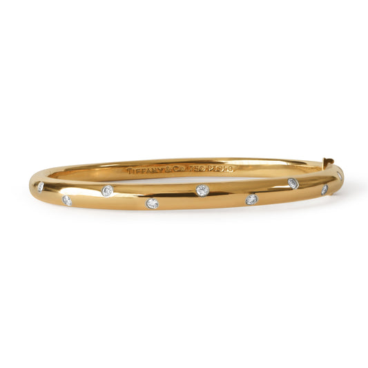 Tiffany & Co. Damond 18k Gold Étoile Bangle Bracelet