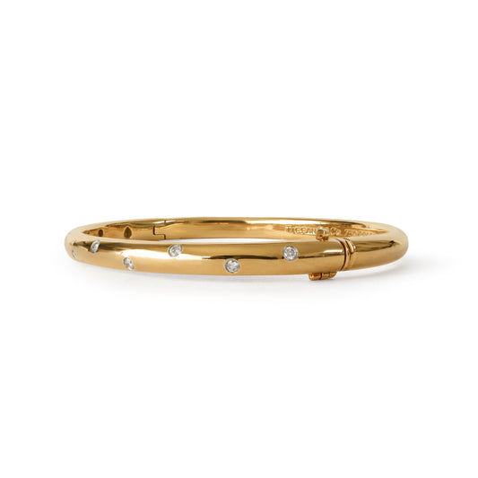 Tiffany & Co. Damond 18k Gold Étoile Bangle Bracelet