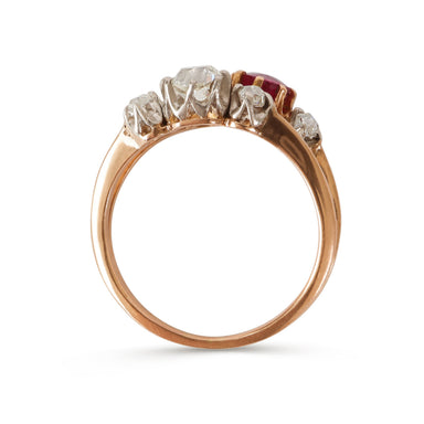 Antique French Belle Époque Diamond Ruby 18k Gold Ring – Hana Kaneko