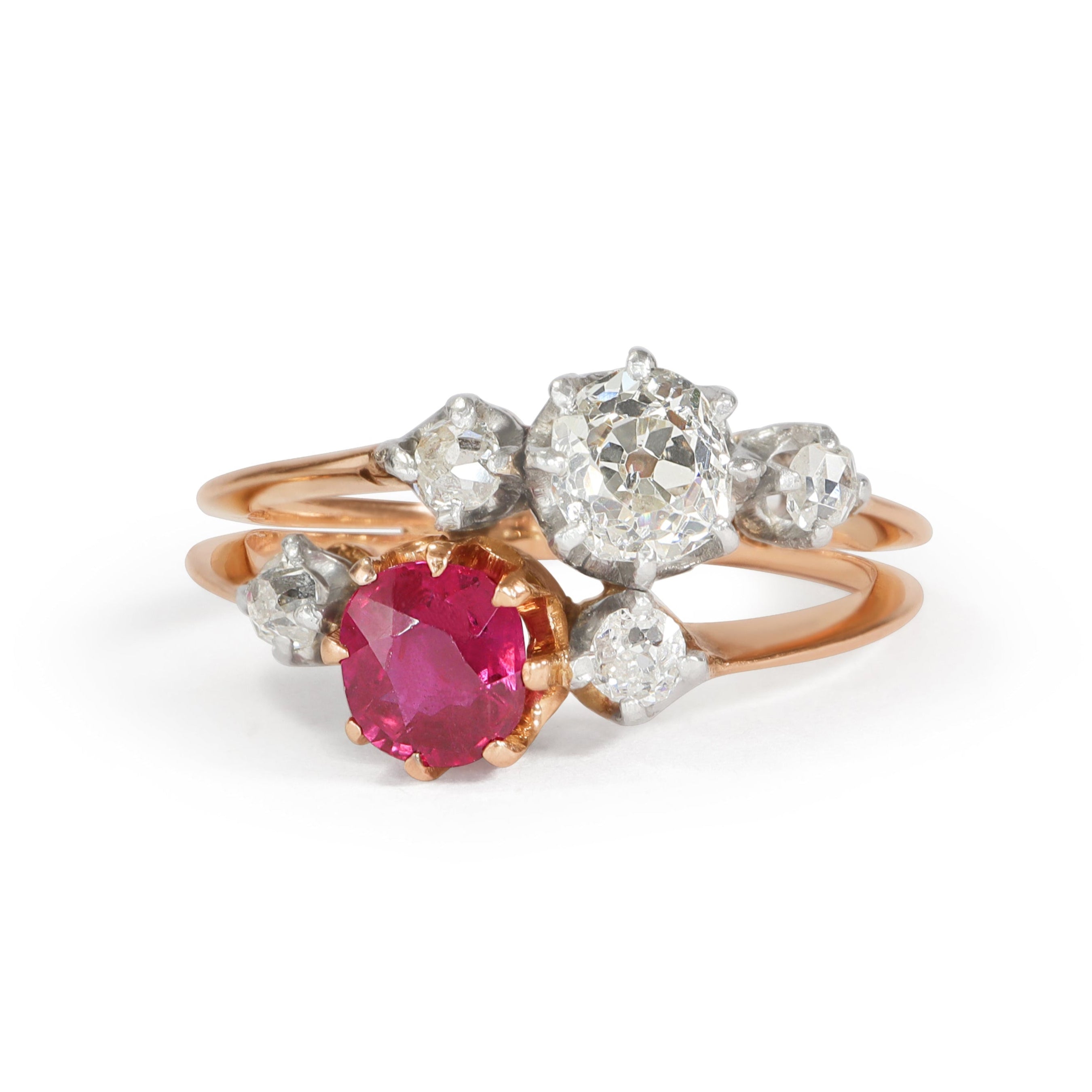 Antique French Belle Époque Diamond Ruby 18k Gold Ring – Hana Kaneko