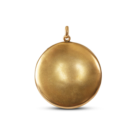 Victorian Old European Cut Diamond 10k Gold Starburst Locket Pendant
