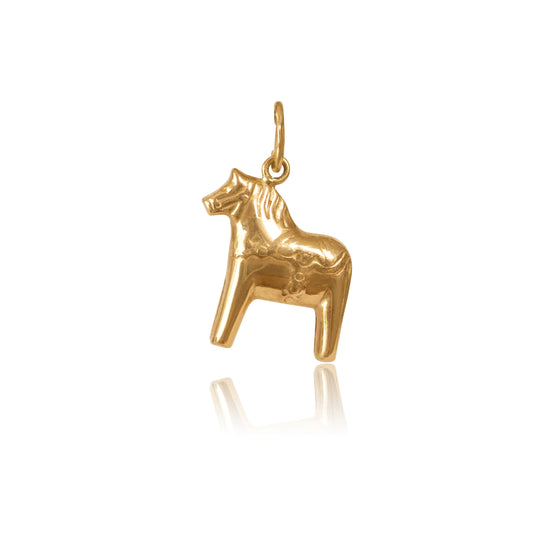Vintage Swedish 18k Gold Dala Horse Charm