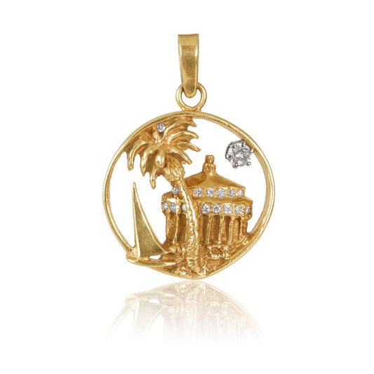 Catalina Island Diamond 14k Gold Pendant