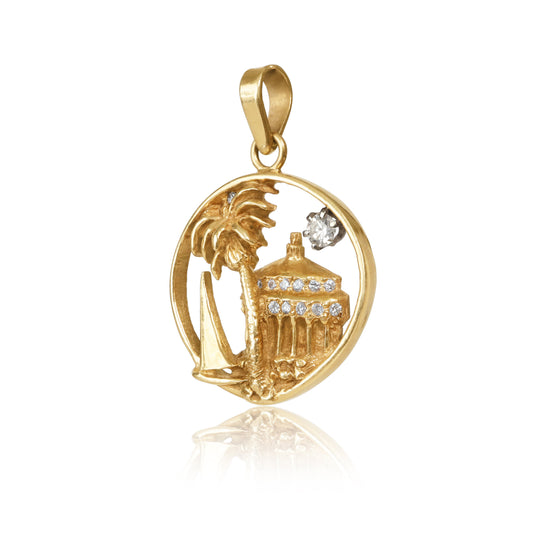 Catalina Island Diamond 14k Gold Pendant