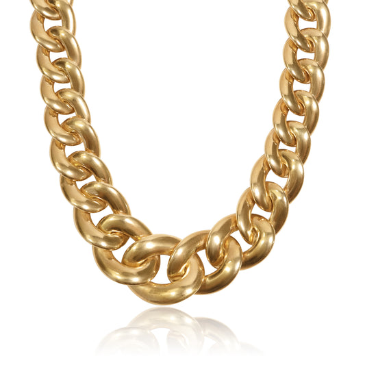 Vintage Italian 14k Gold Graduated Curb Link Necklace