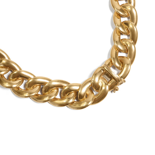 Vintage Italian 14k Gold Graduated Curb Link Necklace