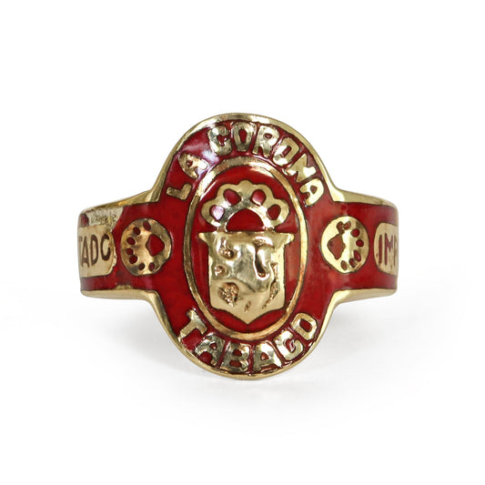 Vintage Peter Brams Enamel 10k Cigar Band Ring