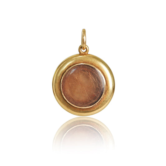Antique Victorian 15k Gold Engraved Locket Pendant